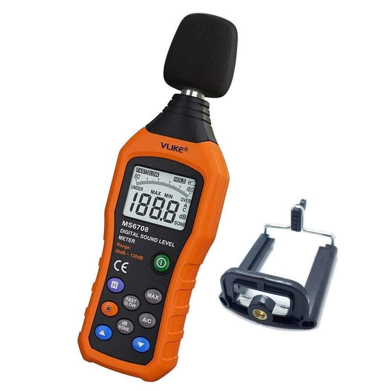 [Australia - AusPower] - VLIKE LCD Digital Audio Decibel Meter Sound Level Meter Noise Level Meter Sound Monitor dB Meter Noise Measurement Measuring 30 dB to 130 dB MAX Data Hold Function A/C Mode (Batteries Not Include) 