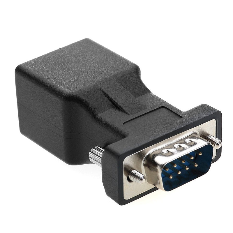 [Australia - AusPower] - RS232 to RJ45,LFHUKEJI DB9 9-Pin Serial Port Male to RJ45 Female Cat5e/6 Ethernet LAN Extend Adapter 