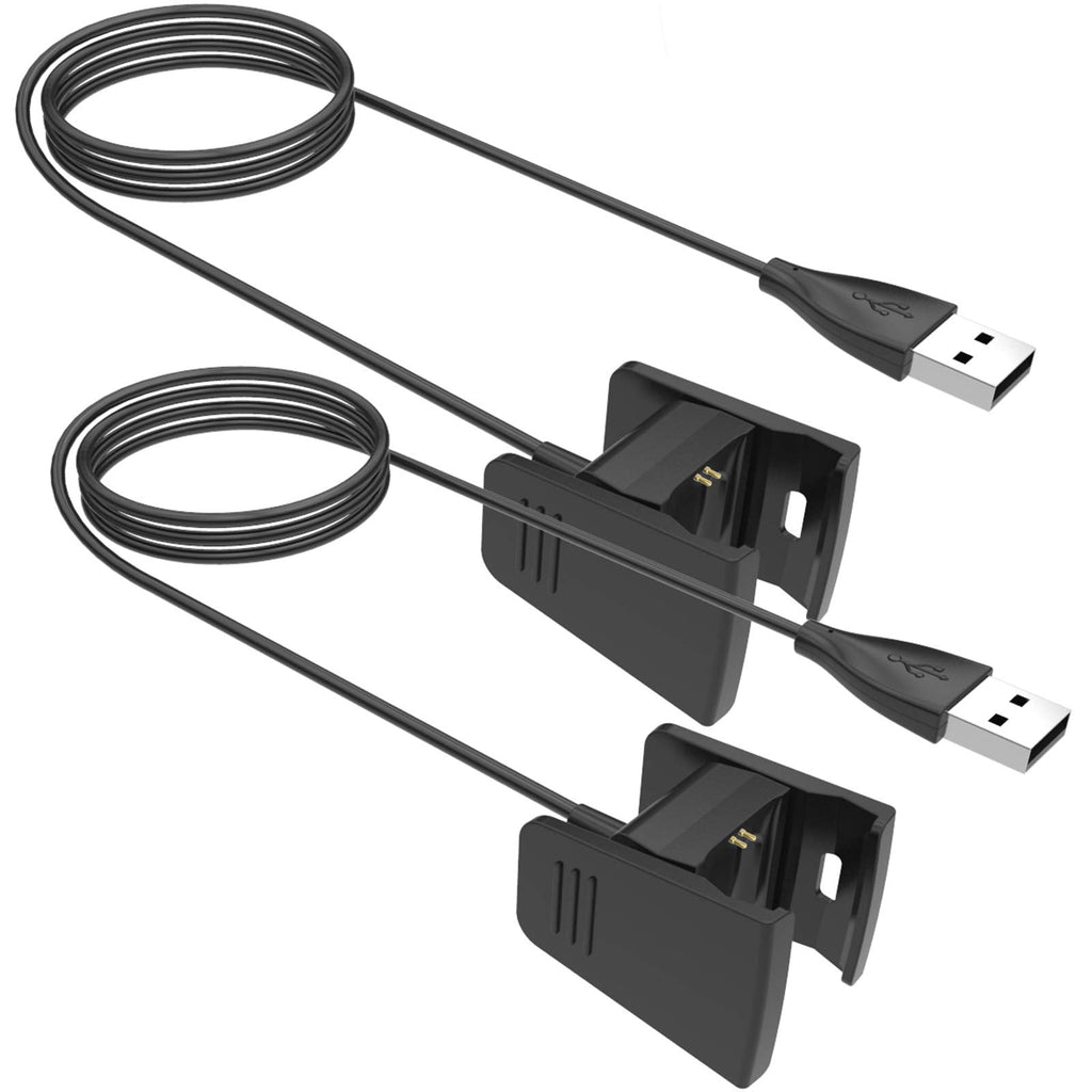 [Australia - AusPower] - Compatible with Fitbit Charge 2 Charger, KingAcc Replacement USB Charging Cable Cord Charger Cradle Dock Adapter for Fitbit Charge 2, Fitness Tracker Wristband Smart Watch (3.3Foot/1meter, 2-Pack) Charge 2 2-Pack 