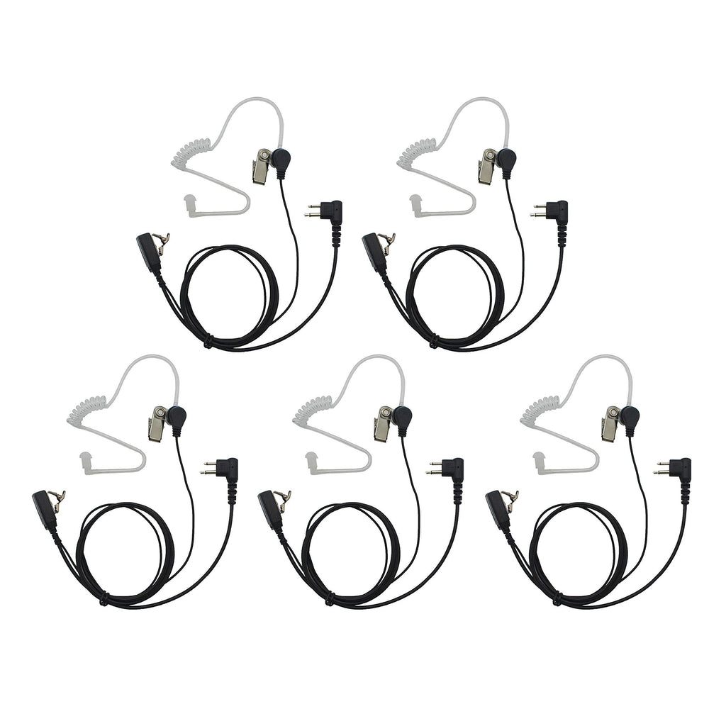 [Australia - AusPower] - GoodQbuy 2 Pin PTT Mic Covert Acoustic Tube Earpiece Headset is Compatible with Motorola Two-Way Radio RMM2050 GP300 CP200 PR400 CLS1110 (Pack of 5) 