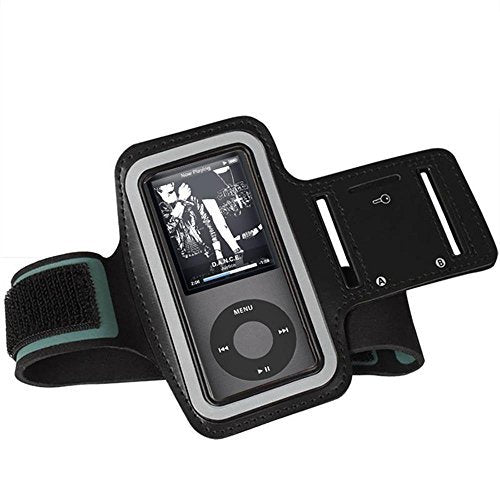 [Australia - AusPower] - HONGYU Running Exercise Arm Band Sport Jogging Leather Armband Case Cover Suitable for About 4*2*1inch MP3 Player Adjustable Gym Sports Armband 