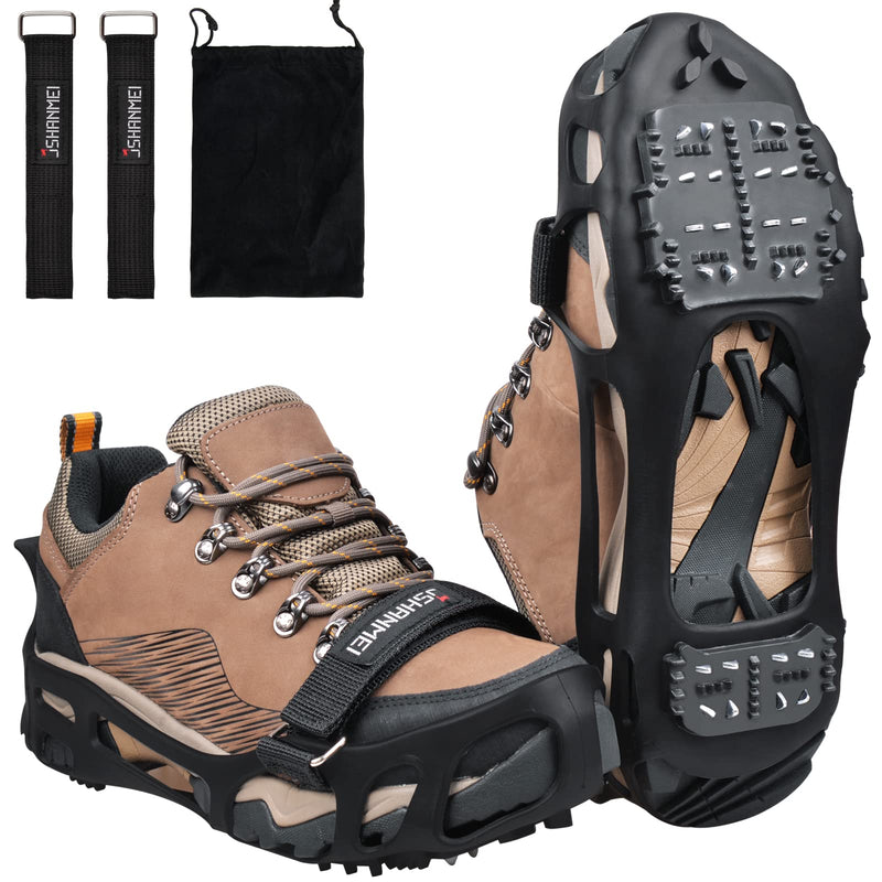 [Australia - AusPower] - Ice Cleats Snow Traction Cleats for Walking on Snow and Ice Women Men Winter Outdoor Anti Slip Spikes Crampons Ice Cleats for Hiking Snow Boots Shoes Medium(5.5-7 men/7-8.5 women) 