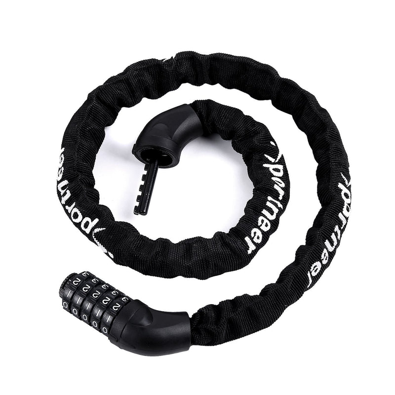 [Australia - AusPower] - Sportneer Bicycle Chain Lock, 5-Digit Resettable Combination Anti-Theft Bike Locks 3.2 ft Black 