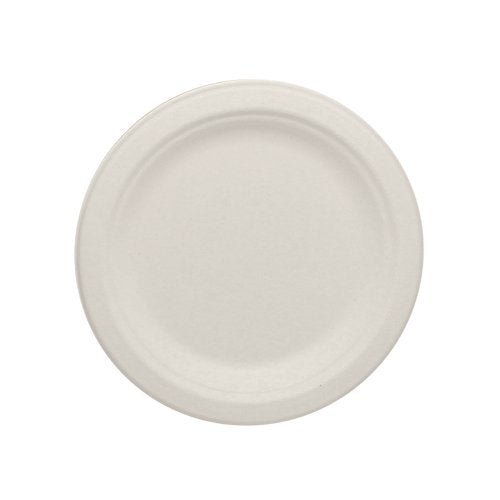 [Australia - AusPower] - Durable Eco-Friendly 6" Bagasse Plates - Pack of 50 Round White Plates. Microwave Safe, Compostable, Made from Sugercane Fibers (50 Count) 