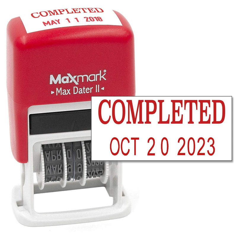 [Australia - AusPower] - MaxMark Self-Inking Rubber Date Office Stamp with Completed Phrase & Date - RED Ink (Max Dater II), 12-Year Band 