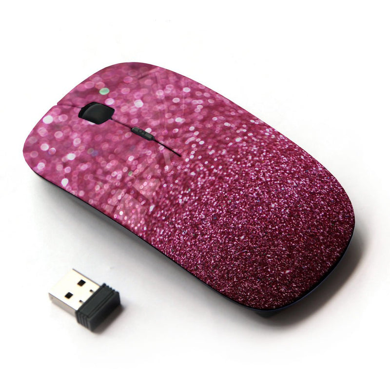 [Australia - AusPower] - KawaiiMouse [ Optical 2.4G Wireless Mouse ] Glitter Pink Purple Bling Sand Reflective 