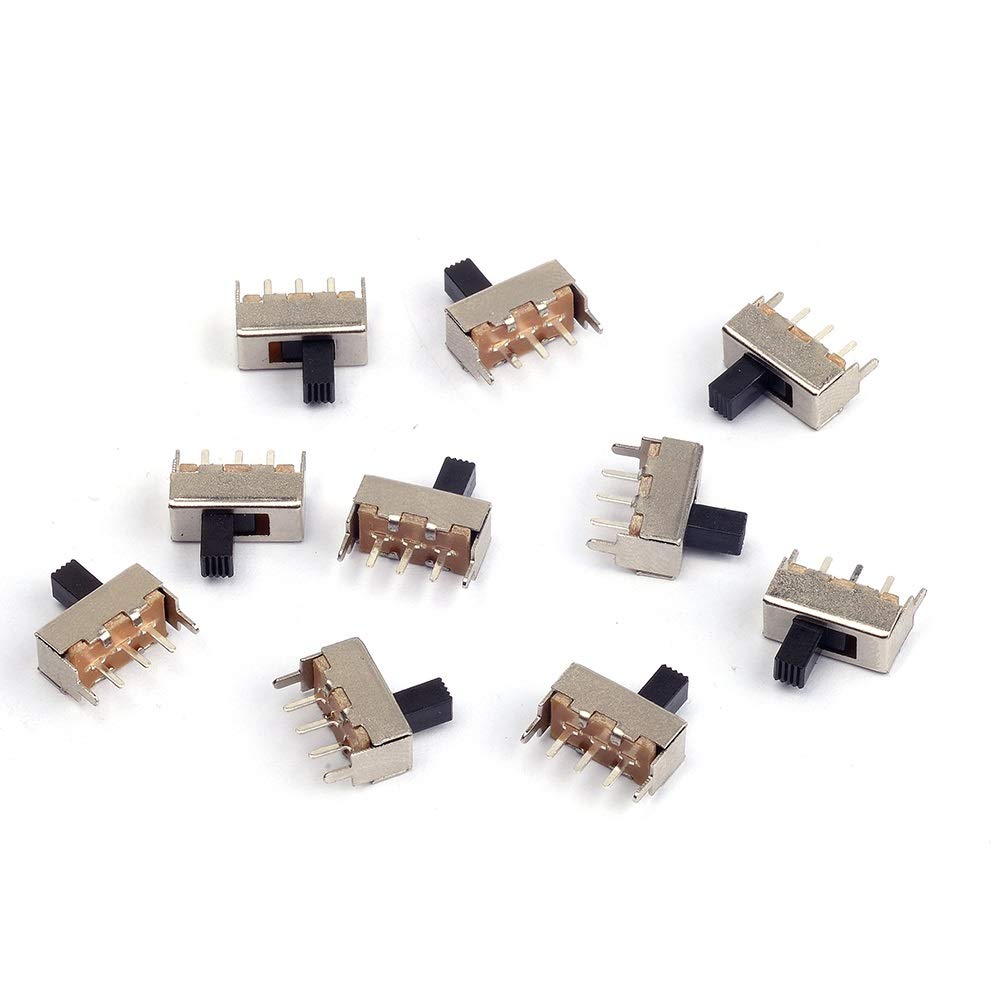 [Australia - AusPower] - Cylewet 10Pcs 12mm Vertical Slide Switch SPDT 1P2T with 3 Pins PCB Panel for Arduino (Pack of 10) CYT1016 