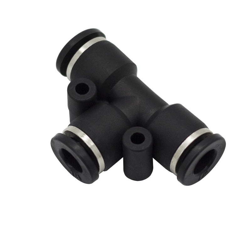 [Australia - AusPower] - PneumaticPlus PUT-3/8 Push-to-Connect Tube Fitting, Union Tee, 3/8" Tube OD (Pack of 10) 