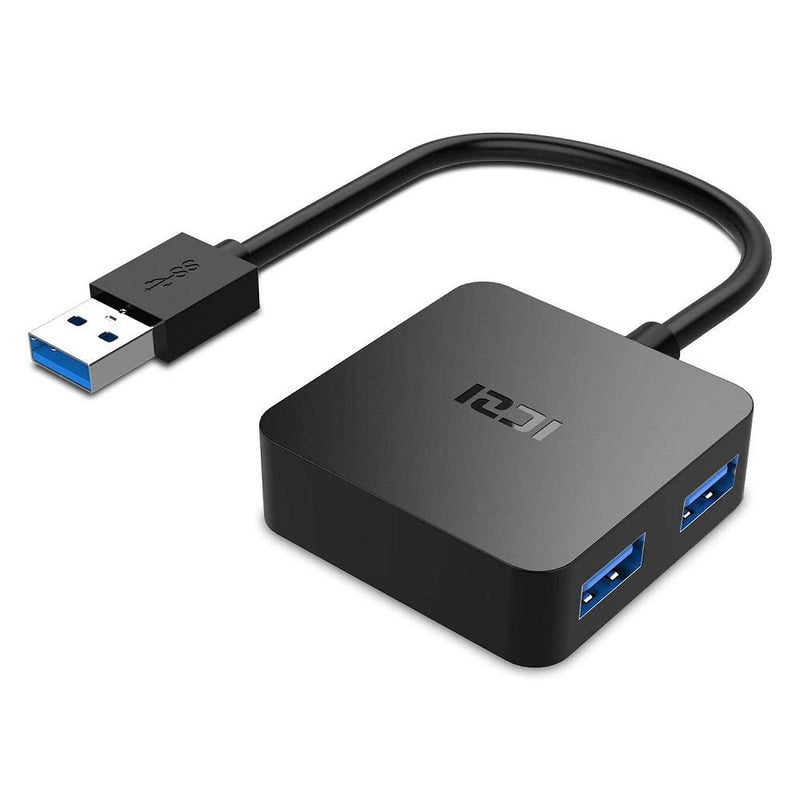 [Australia - AusPower] - ICZI USB 3.0 Hub,USB Splitter with 4-Port USB 3.0 Data Hub Converter Adapter for MacBook, Mac Pro/Mini, iMac, Surface Pro, XPS, Notebook PC, USB Flash Drives and More (Black) USB HUB 