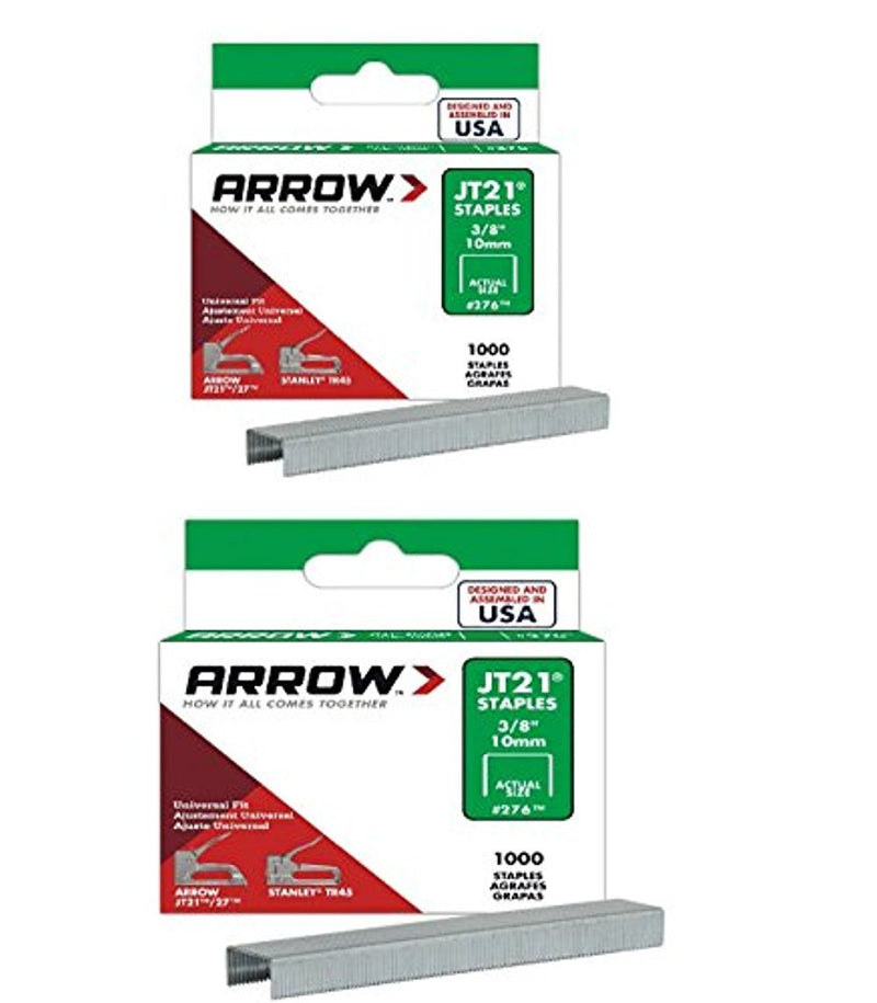 [Australia - AusPower] - 2-Pack Arrow Fastener Genuine JT21/T27 3/8-Inch Staples 
