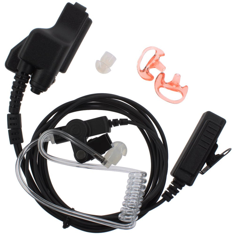 [Australia - AusPower] - TENQ® 3' 2-Wire Coil Earbud Audio Mic Surveillance Kit Earpiece + Replacement Medium Earmold Earbud One Pair for Two-Way Radio Motorola XTS5000 HT1000 