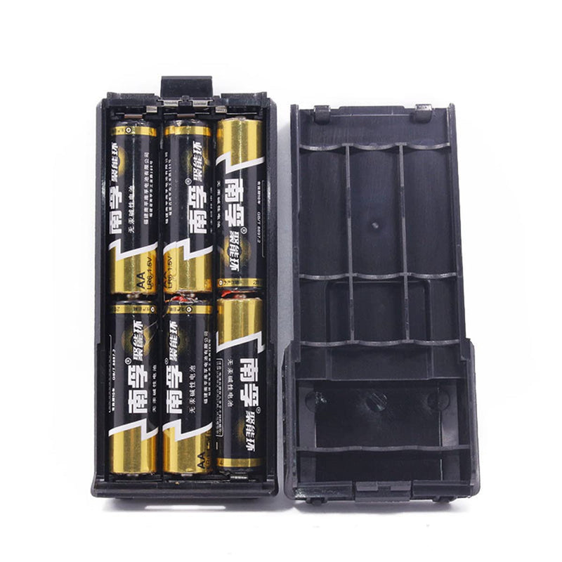 [Australia - AusPower] - 6xAA Battery Case Shell for Portable Baofeng UV-5R UV-5R+,UV-5X3 UV-5RX3 RD-5R UV-5RTP Series Rechargeable Extended Baofeng Accessories Battery Two Way Transceiver Walkie Talkie (Black) Battery Case Shell (6xAA) Black 