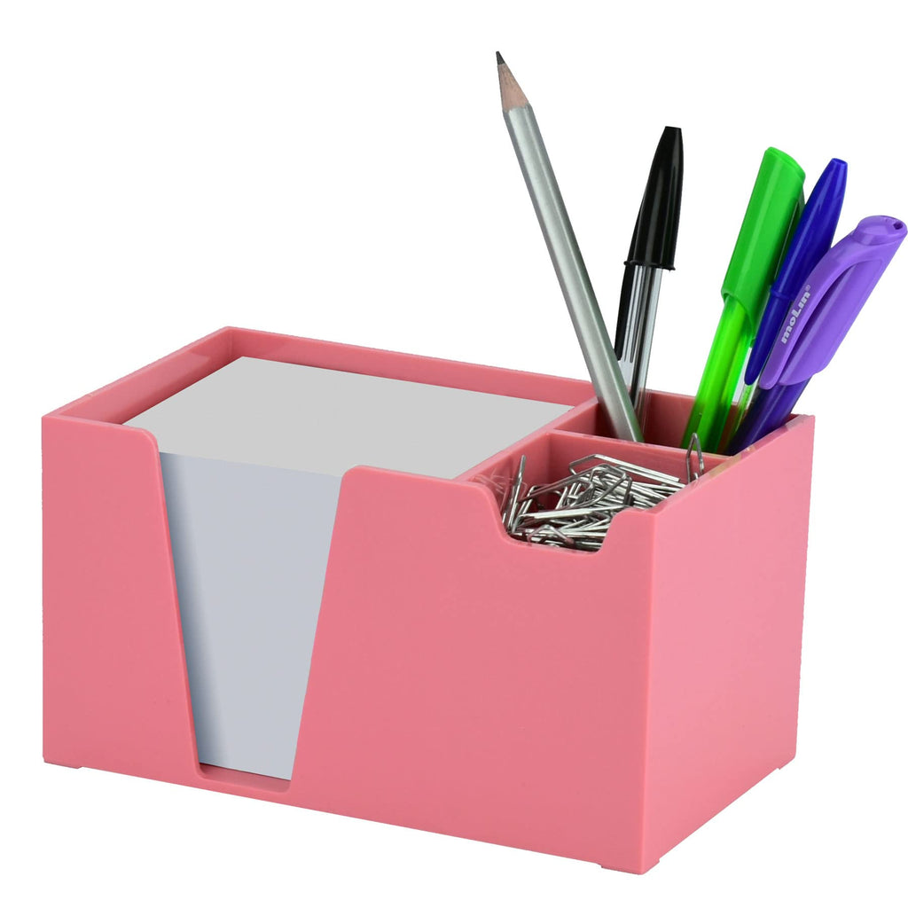 [Australia - AusPower] - Acrimet Desktop Organizer Pencil Paper Clip Caddy Holder (Plastic) (with Paper) (Solid Pink Color) 