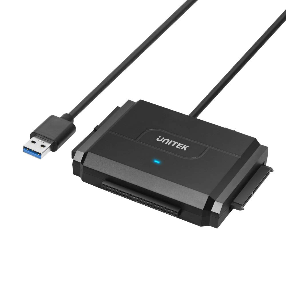 [Australia - AusPower] - SATA/IDE to USB 3.0 Adapter, Unitek IDE Hard Drive Adapter for Universal 2.5"/3.5" Inch IDE and SATA External HDD/SSD, Support 10TB USB A 