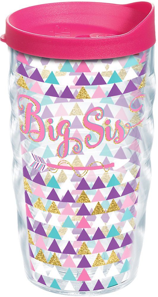 [Australia - AusPower] - Tervis Big Sis Tumbler with Wrap and Fuchsia Lid 10oz Wavy, Clear Lidded 