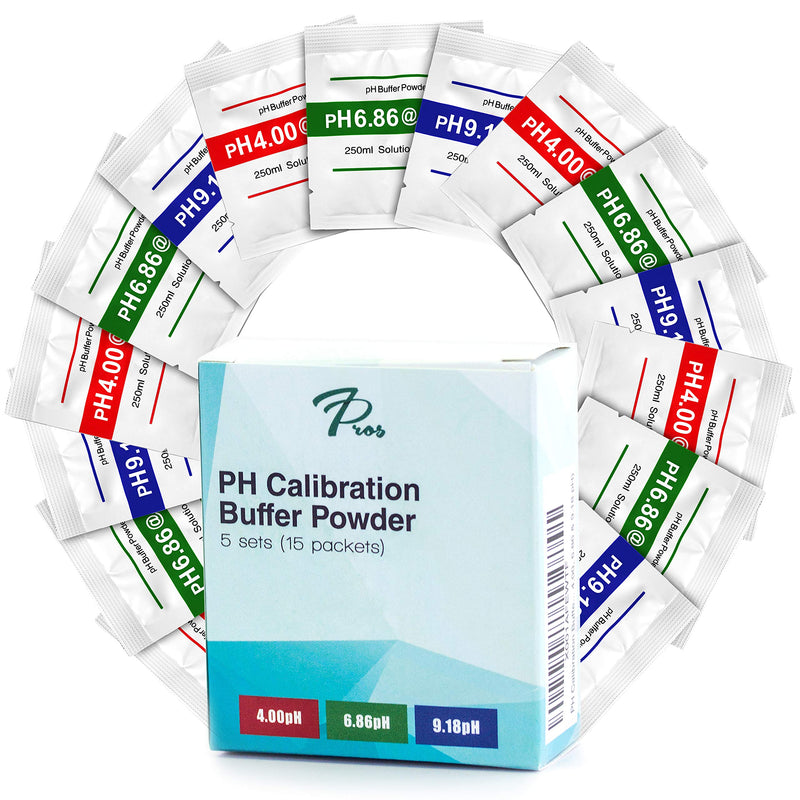 [Australia - AusPower] - 15 Pack PH Calibration Buffer Solution Powder Set, for Precise pH Meter Calibration, Make 250 ml of Each 4.00pH, 6.86pH, and 9.18pH to calibrate Your PH Tester 