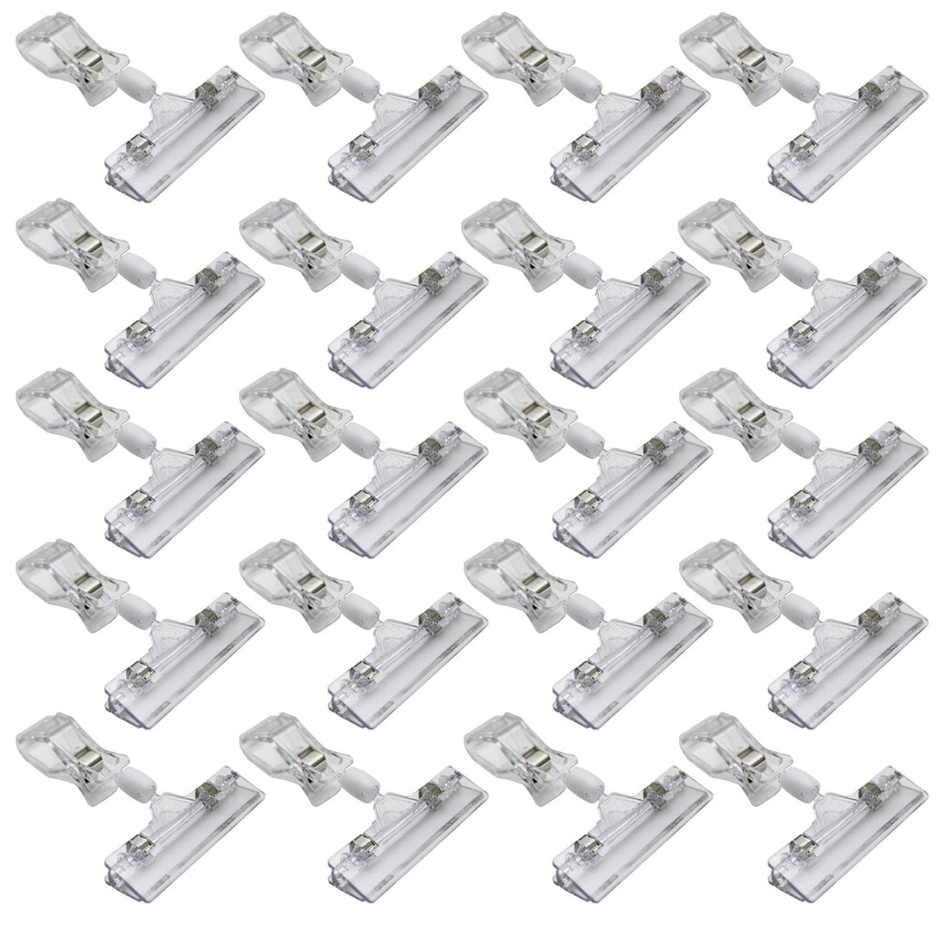 [Australia - AusPower] - LJY 20-Pack Clear Plastic Rotatable POP Clip-on Style Merchandise Sign Display Clip Tag Holders 