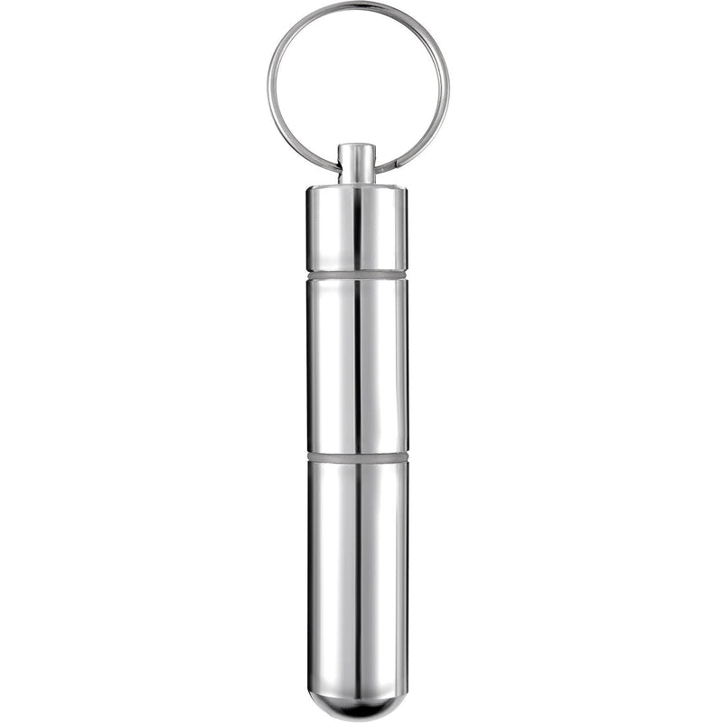 [Australia - AusPower] - Hotop Portable Toothpick Holder Pocket Waterproof Aluminium Alloy Toothpick Box Metal Pill Case with Key Ring, 2.8 x 0.6 Inch 