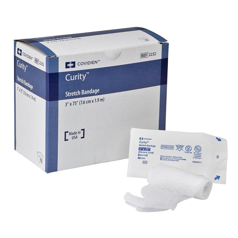 [Australia - AusPower] - Covidien 2232 Curity Stretch Bandage, Sterile in Soft Pouch, 3" x 4.1 yd, 75" Relaxed (Pack of 24) 