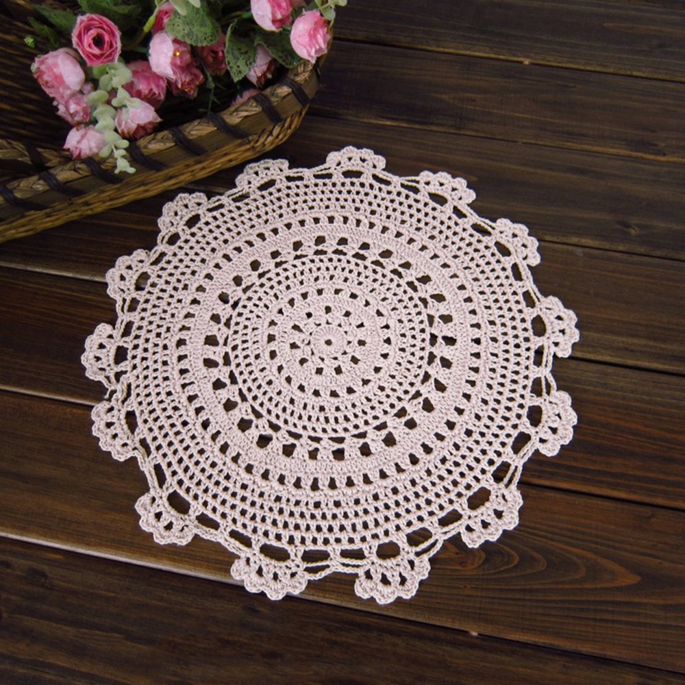 [Australia - AusPower] - yazi Handmade Round Crochet Cotton Lace Table Placemats Doilies 20" 20" White 