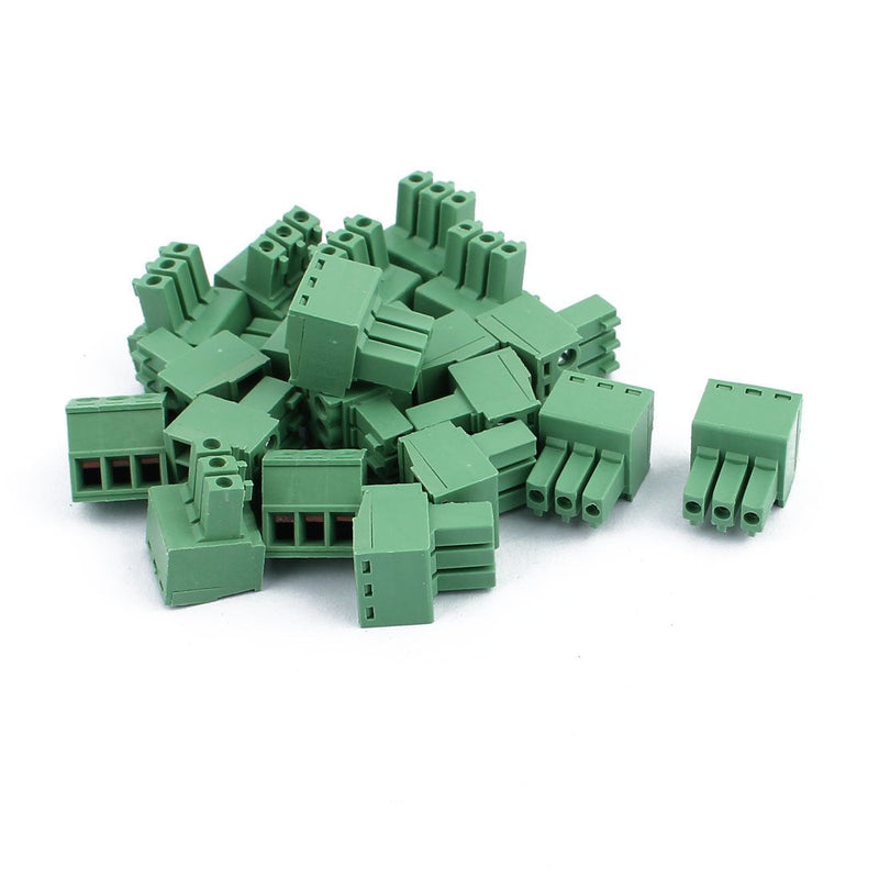 [Australia - AusPower] - uxcell 20Pcs 300V KF2EDGK 3.5mm Pitch 3-Pin PCB Screw Terminal Block Connector 