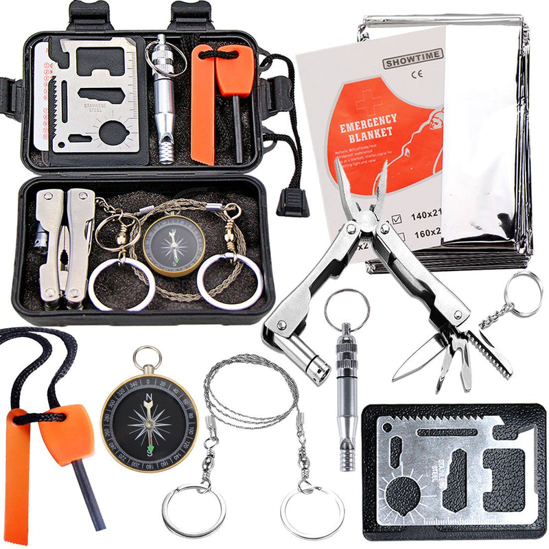 [Australia - AusPower] - EMDMAK Survival Kit Outdoor Emergency Gear Kit for Camping Hiking Travelling or Adventures Basic 