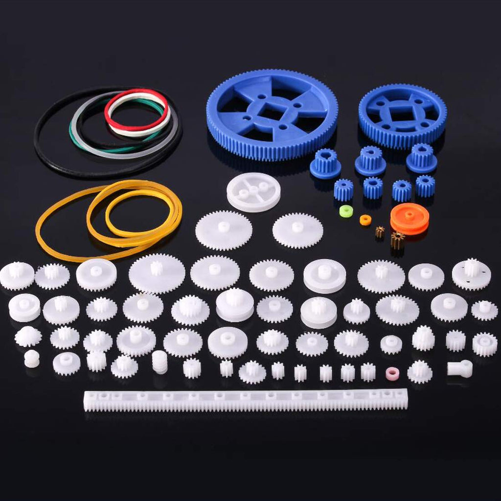 [Australia - AusPower] - 80Pcs Plastic DIY Robot Gear Kit Gearbox Motor Gear Set for DIY Car Robot 