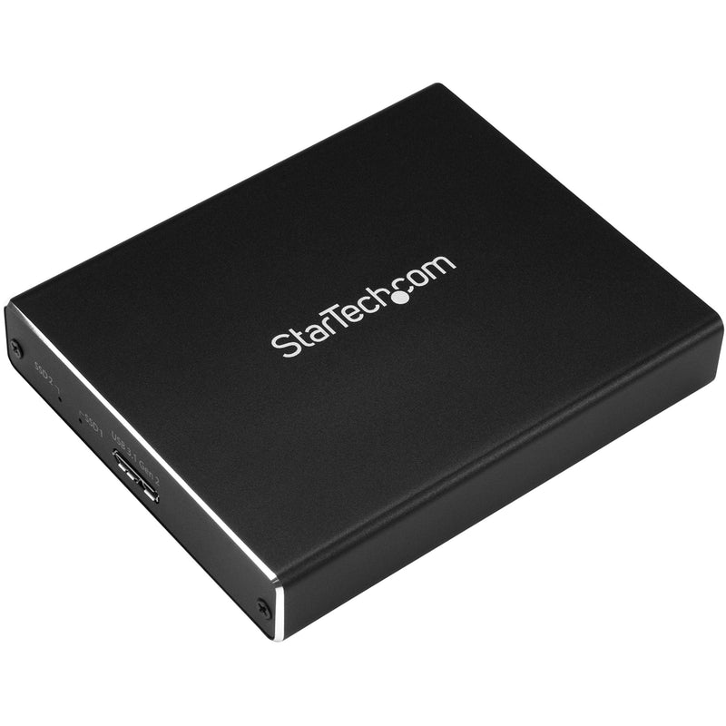[Australia - AusPower] - StarTech.com Dual-Slot Hard Drive Enclosure for M.2 SATA SSDs - USB 3.1 (10Gbps) - Aluminum - M.2 to SATA - Raid Drive Enclosure (SM22BU31C3R) USB-A & USB-C Dual M.2 SATA 