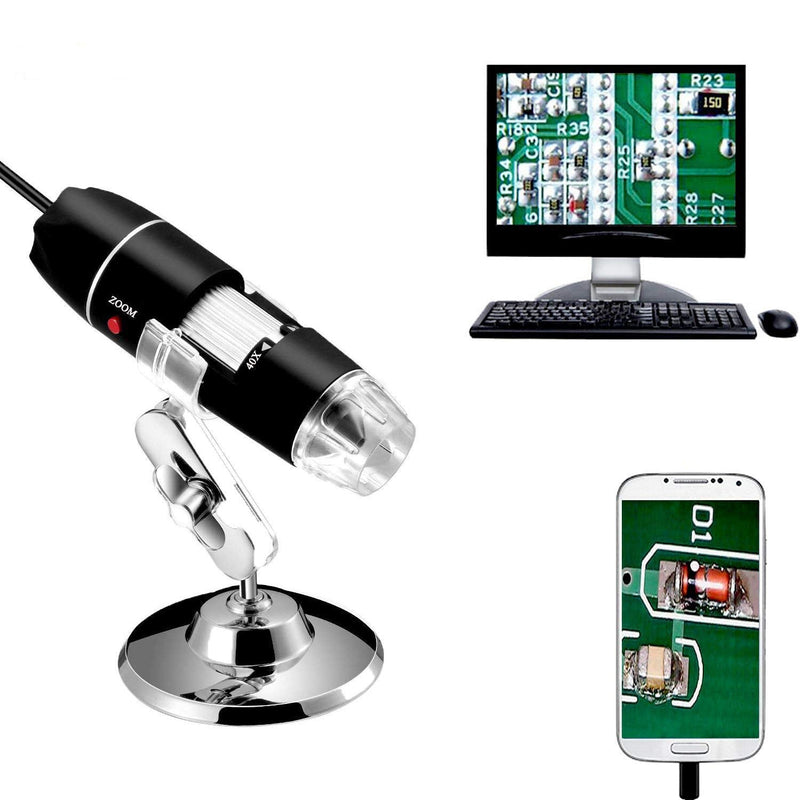 [Australia - AusPower] - Jiusion 40 to 1000x Magnification Endoscope, 8 LED USB 2.0 Digital Microscope, Mini Camera with OTG Adapter and Metal Stand, Compatible with Mac Window 7 8 10 Android Linux 