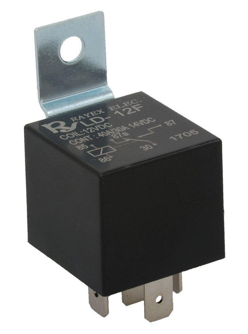 [Australia - AusPower] - Rayex LD-12F-R Plastic Enclosed-Style Relay, Spdt, 12V, 40A, 87 Ohms Coil, 5 Pin, 1.10" Width, 1.10" Length (Pack of 2) 