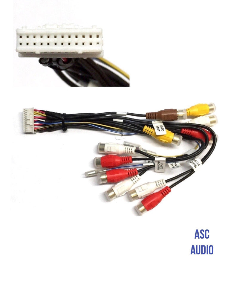 [Australia - AusPower] - ASC Car Stereo RCA Audio Video Wire Harness Plug for Select Pioneer/Premier 24 Pin Aftermarket DVD Nav Radio CDP1091, CDP1143 AVIC-D3 AVIC-F900BT AVIC-F90BT AVIC-F9115BT + More 