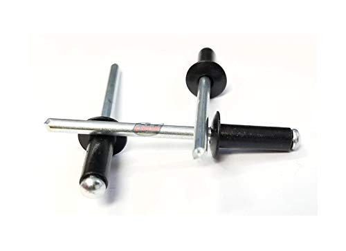 [Australia - AusPower] - Racer's Speed Shop Black Finish 3/16" Small Head Aluminum Steel Mandrel Pop Rivets 100 ct Racing Fasteners 