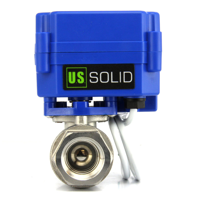 [Australia - AusPower] - Motorized Ball Valve- Stainless Steel Ball Valve with Full Port, 9-24V DC and 2 Wire Reverse Polarity by U.S. Solid (1/2 inch) 
