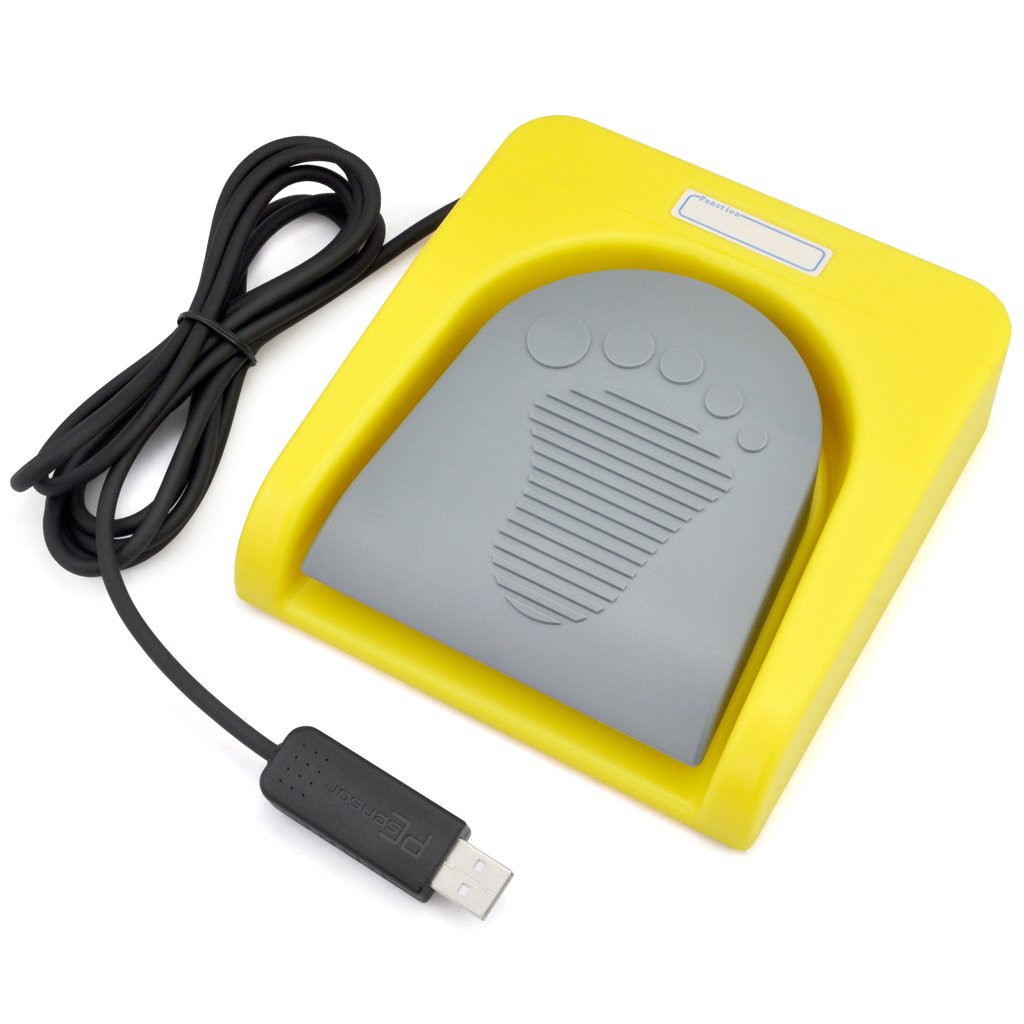 [Australia - AusPower] - iKKEGOL USB Single Foot Switch Control One Key Customized Computer Keyboard Action Pedal HID Yellow 