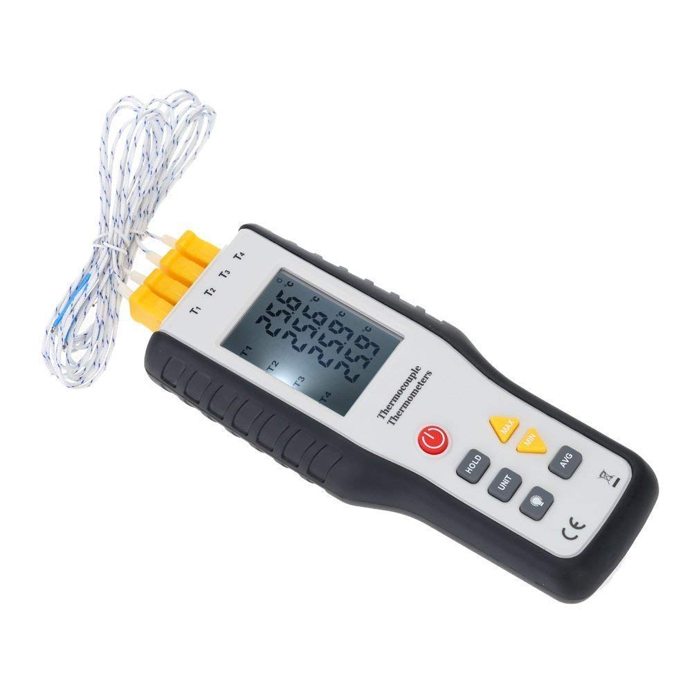 [Australia - AusPower] - Leaton 4 Channel K Type Digital Thermometer Thermocouple Sensor -200~1372°C/2501°F (Batteries Included) 