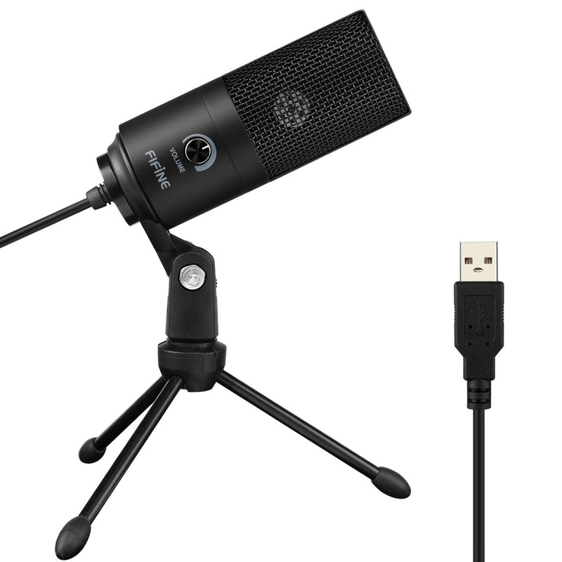 [Australia - AusPower] - USB Microphone,FIFINE Metal Condenser Recording Microphone for Laptop MAC or Windows Cardioid Studio Recording Vocals, Voice Overs,Streaming Broadcast and YouTube Videos-K669B Black 