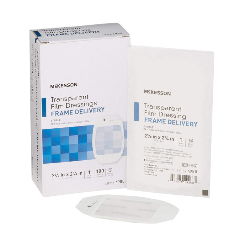 [Australia - AusPower] - McKesson Transparent Film Dressing, Sterile, Frame Delivery, 2 3/8 in x 2 3/4 in, 100 Count, 1 Pack 