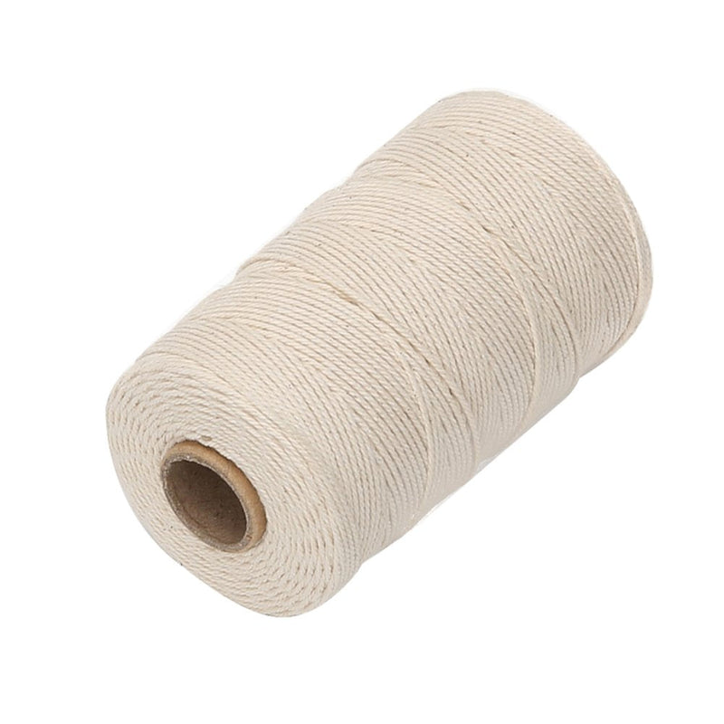 [Australia - AusPower] - Tenn Well Cooking Twine, 3Ply 656Feet 1mm Food Safe Kitchen Cotton String Butchers Twine for Trussing Tying Poultry Roast Meat Making Sausage DIY Crafts 1pc White 