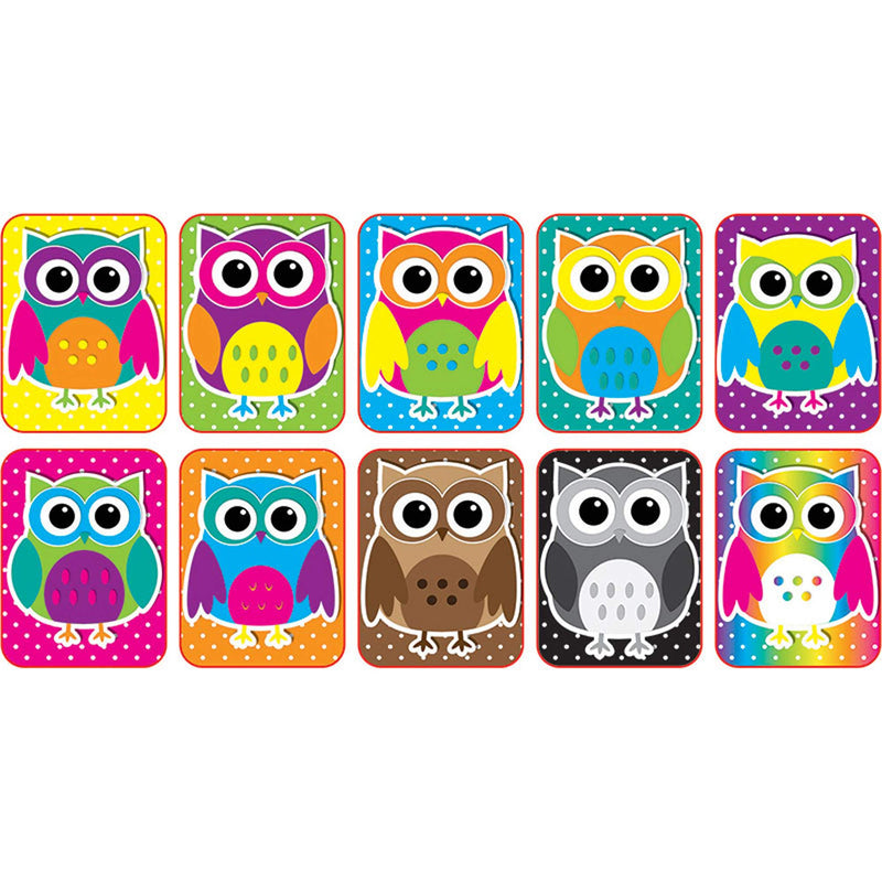 [Australia - AusPower] - ASHLEY PRODUCTIONS Colorful Owls Non-Magnetic Mini Whiteboard Eraser (10 Pack), 2" x 1.5" x .75" 