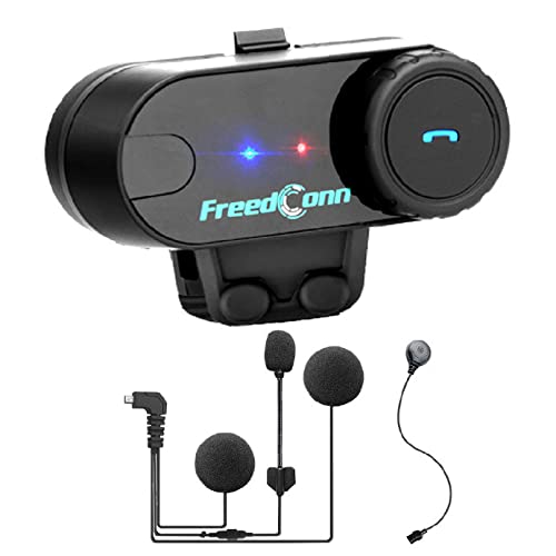 [Australia - AusPower] - FreedConn TCOM VB Motorcycle Helmet Bluetooth Intercom Headset Communication Systems Kit, for 2 or 3 Riders, FM Radio / MP3/GPS Connective/Range 800m / Handsfree / 1 Pack Changeable Hard & Soft Mic Single Pack of Hard Mic Cord 