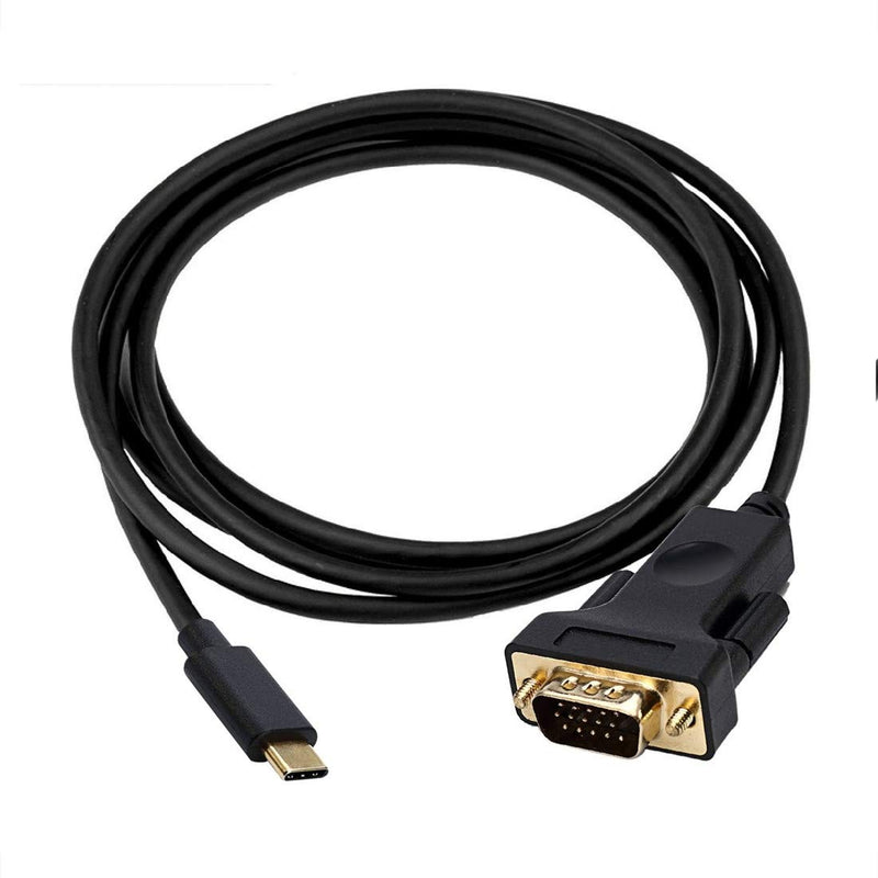 [Australia - AusPower] - USB-C To VGA,CableDeconn Thunderbolt 3 Type C to VGA Male Converter Adapter Cable 1.8M 