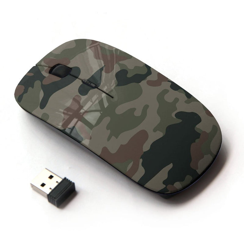 [Australia - AusPower] - STPlus Army Camo Camouflage Pattern (Jungle Green #5) 2.4 GHz Wireless Mouse with Ergonomic Design and Nano Receiver Design #9 