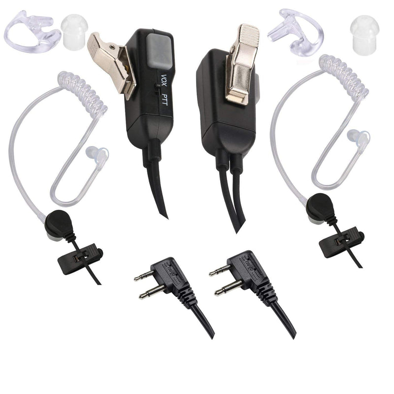 [Australia - AusPower] - Two Way Radio Earpiece Noise Canceling Transparent Security Headphones Walkie Talkie Earphone with PTT/VOX – Pair 