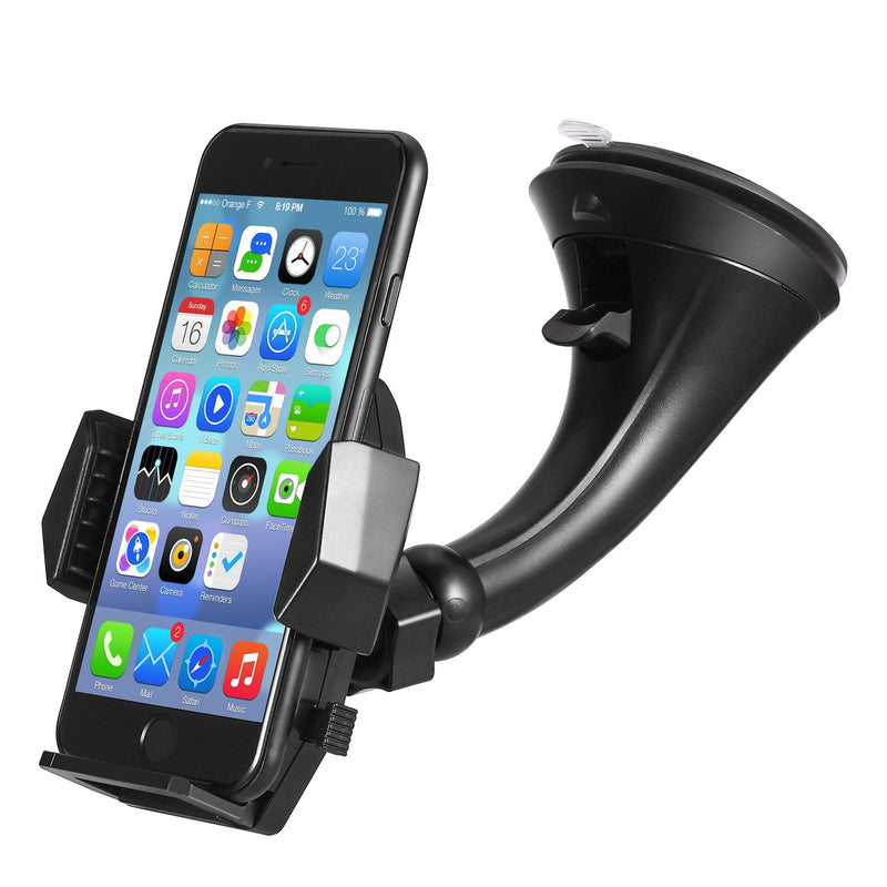 [Australia - AusPower] - Windshield Car Mount Holder – Getron Universal Windshield Dashboard Cell Phone Cradle with One Click Release for iPhone Xs MAX XR X 8 SE Samsung Galaxy S9 Plus S8 Note 9 and Most Smartphones – Black 