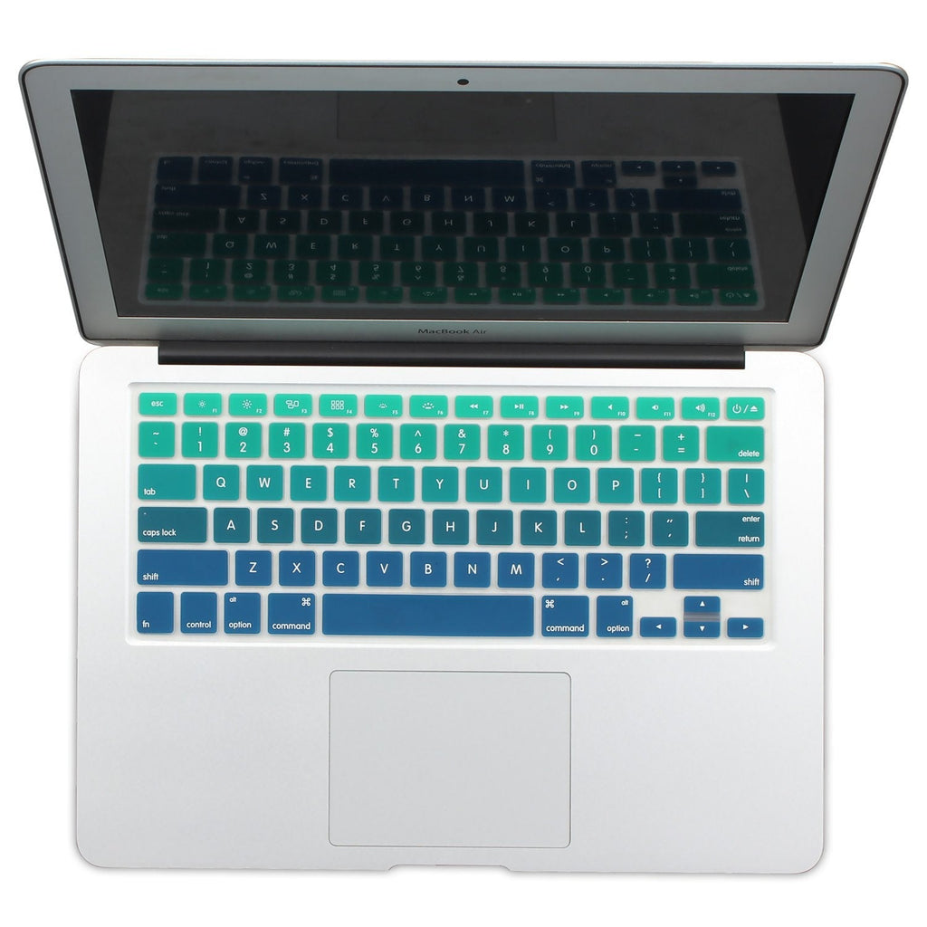 [Australia - AusPower] - Batianda New Ombre Color Keyboard Cover Protector Silicone Skin for Old Version MacBook Air 13" MacBook Pro 13" 15" 17" (with or w/Out Retina Display) - Gradient Green 