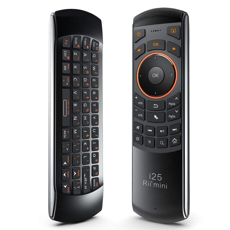 [Australia - AusPower] - Rii K25 Multifunction Portable 2.4GHz Mini Wireless Fly Mouse Keyboard and Remote Control with Rechargeable Li-ion Battery (Black) 