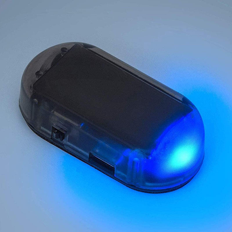 [Australia - AusPower] - PerfecTech Car Solar Power Simulated Dummy Alarm Warning Anti-Theft LED Flashing Security Light with New USB Port （Blue） 