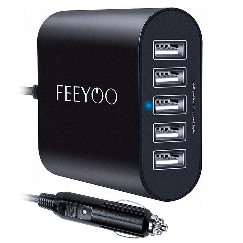 [Australia - AusPower] - USB Car Charger for Smartphone,FEEYOO 45W 5-Ports Quick Charge USB Car Charger Adapter,12V-24V Multi Ports USB Auto Splitter Fast Charging for iPhone & Android,Samsung Galaxy S10 S9 Plus 
