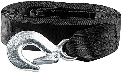 [Australia - AusPower] - 2 Inch by 20 Feet Trailer Winch Strap with Hook Heavy Duty Strap Replacement 10000 lbs Breaking Strength 3300 lbs Load Capacity for Boat,Jet Ski, Black(1 Pack) 