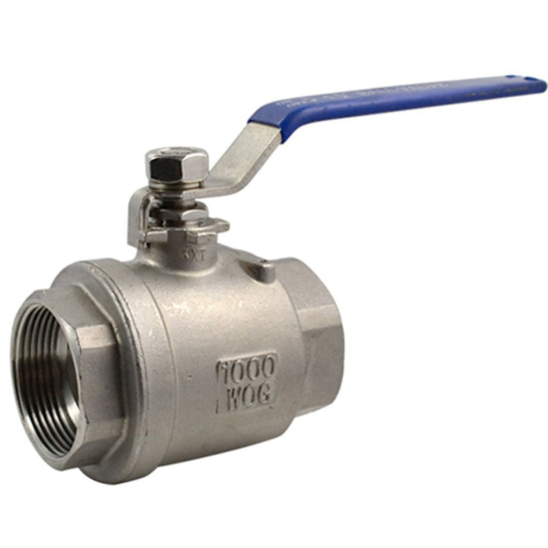 [Australia - AusPower] - GlobalMa 1.5" NPT Female Threaded Full Port Ball Valve with Blue Vinyl Lever Handle,316 Stainless Steel,WOG1000 
